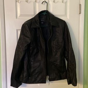 Style and co black leather jacket size large
